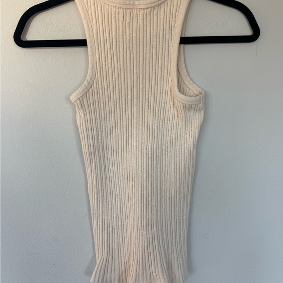 Faherty Cream Ribbed Tank Top - Picture 2 of 4